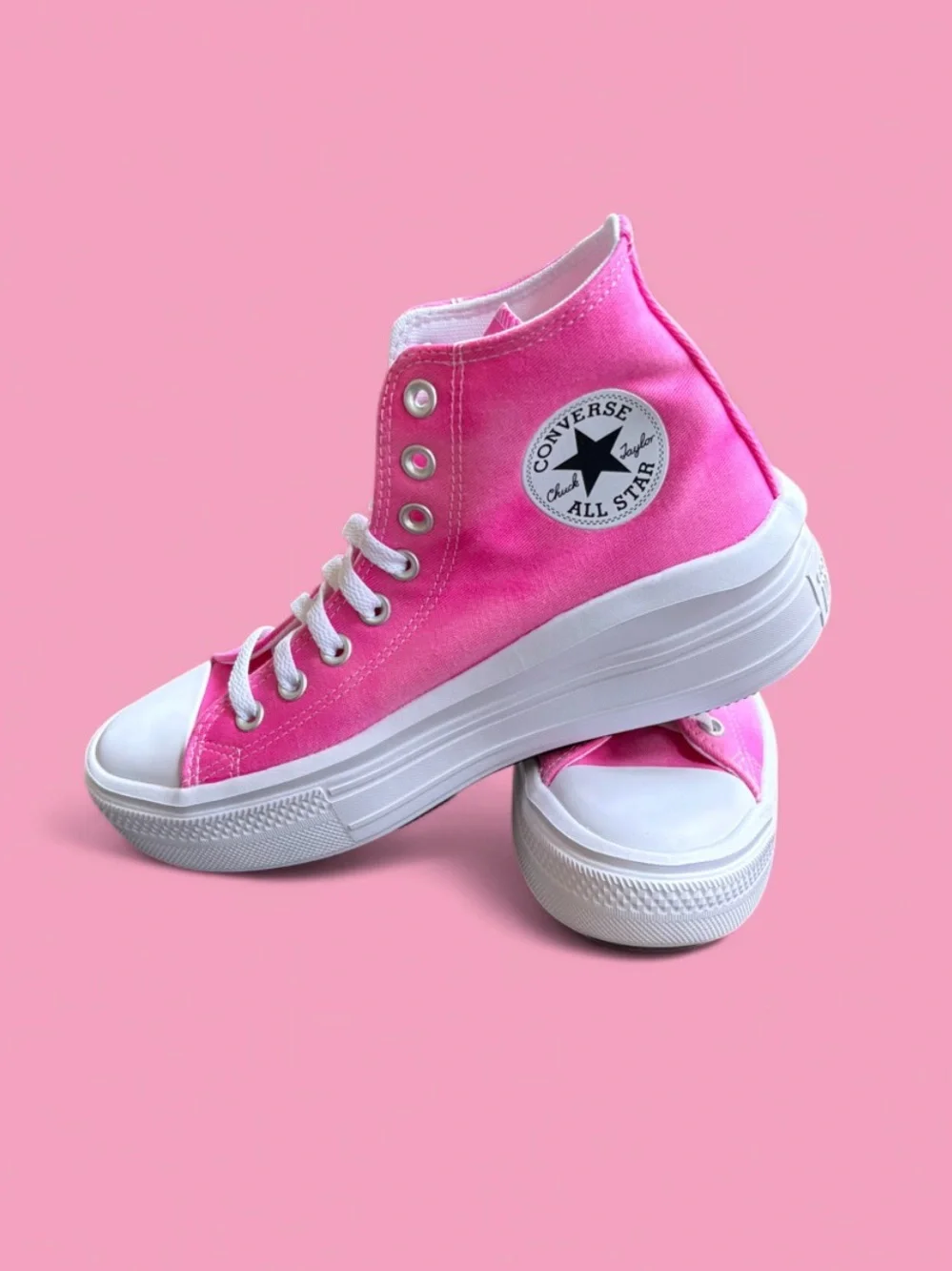 Converse Hot Pink Platform Chuck Taylor High-Top Sneakers